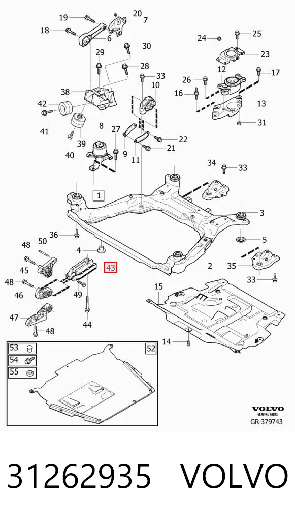 31262935 Volvo Poduszka (podpora) silnika lewa