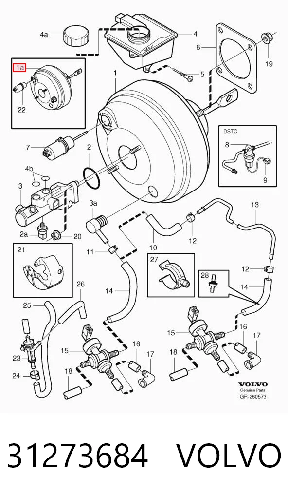 31273684 Volvo Wzmacniacz próżniowy hamulców