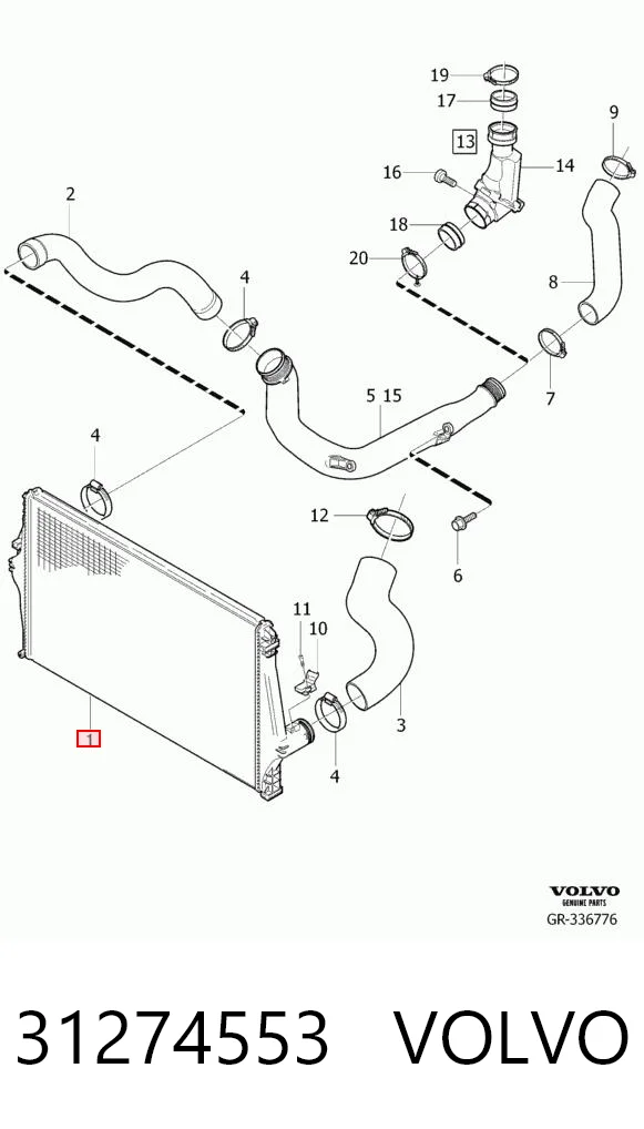 31274553 Volvo Chłodnica intercoolera