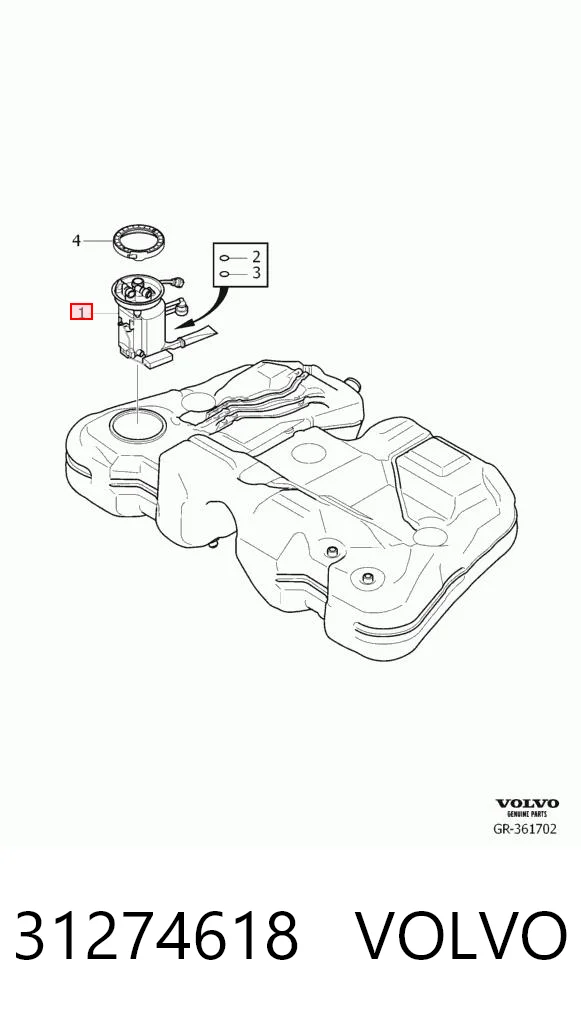 31274618 Volvo Moduł pompy paliwowej z czujnikiem poziomu paliwa