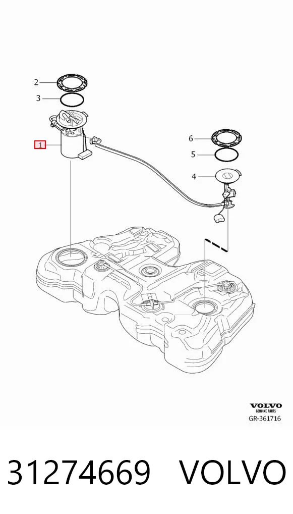 31274669 Volvo Moduł pompy paliwowej z czujnikiem poziomu paliwa