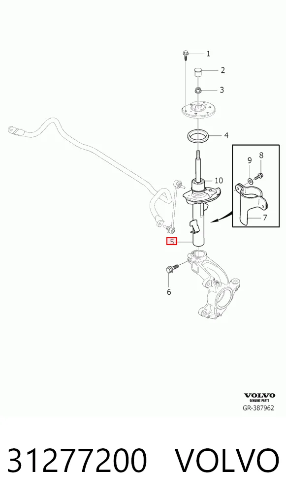 31277200 Volvo Amortyzator przedni prawy