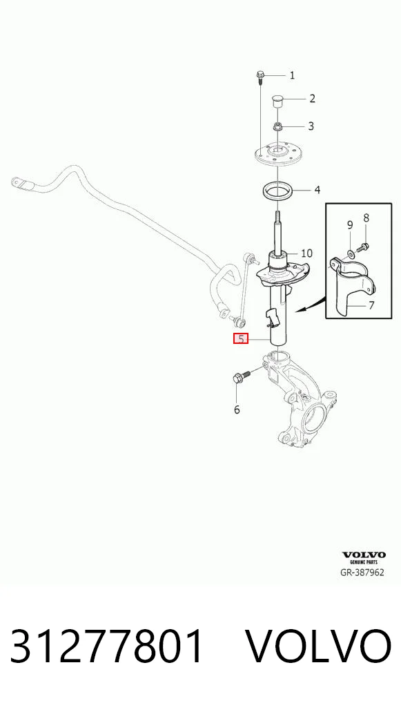 31277801 Volvo Amortyzator przedni lewy