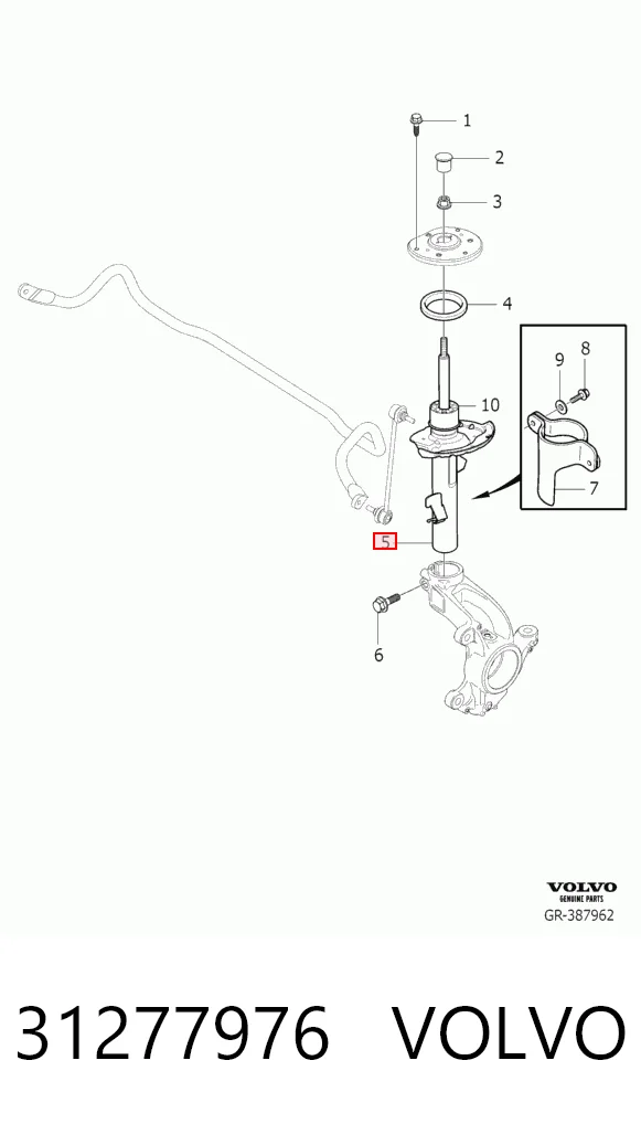 31277976 Volvo Amortyzator przedni lewy