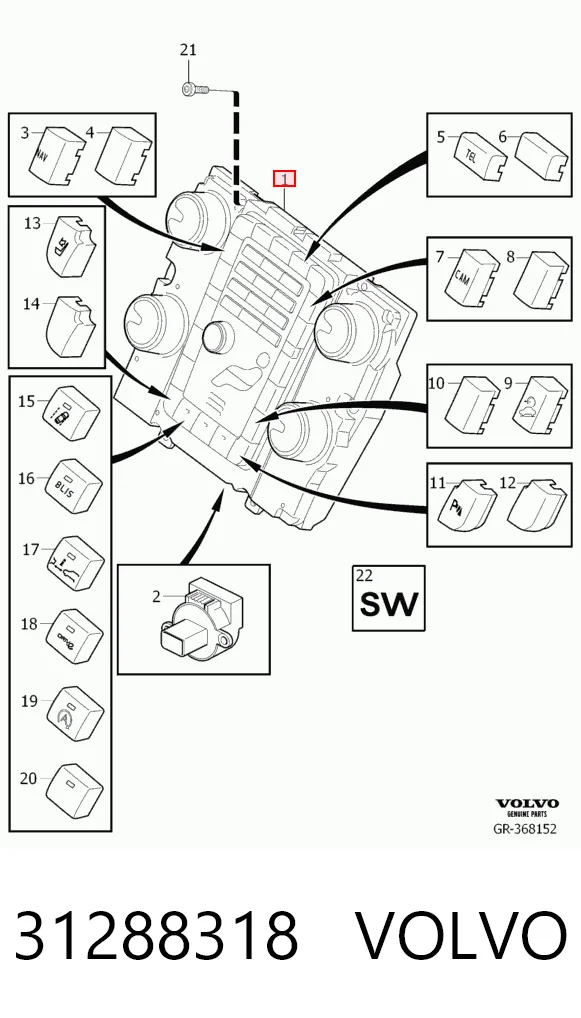Sterownik trybów ogrzewania/klimatyzacji do Volvo XC70 II BZ