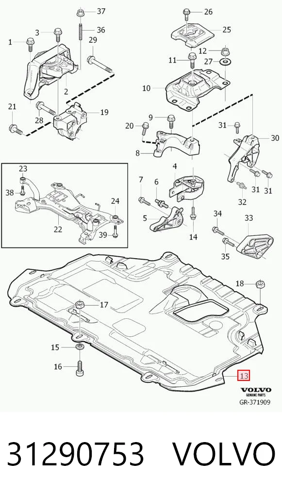 Osłona silnika, miski (przedziału silnika) do Volvo V50  MW