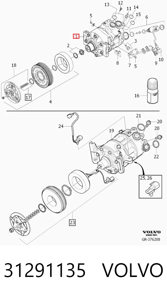 31291135 Volvo Sprężarka klimatyzacji