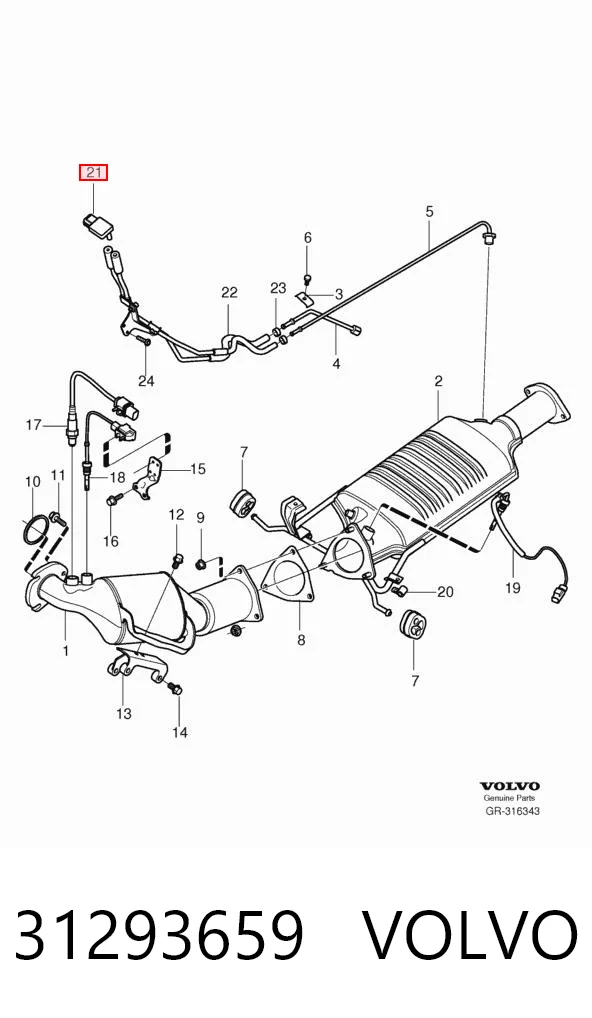 31293659 Volvo Czujnik ciśnienia spalin