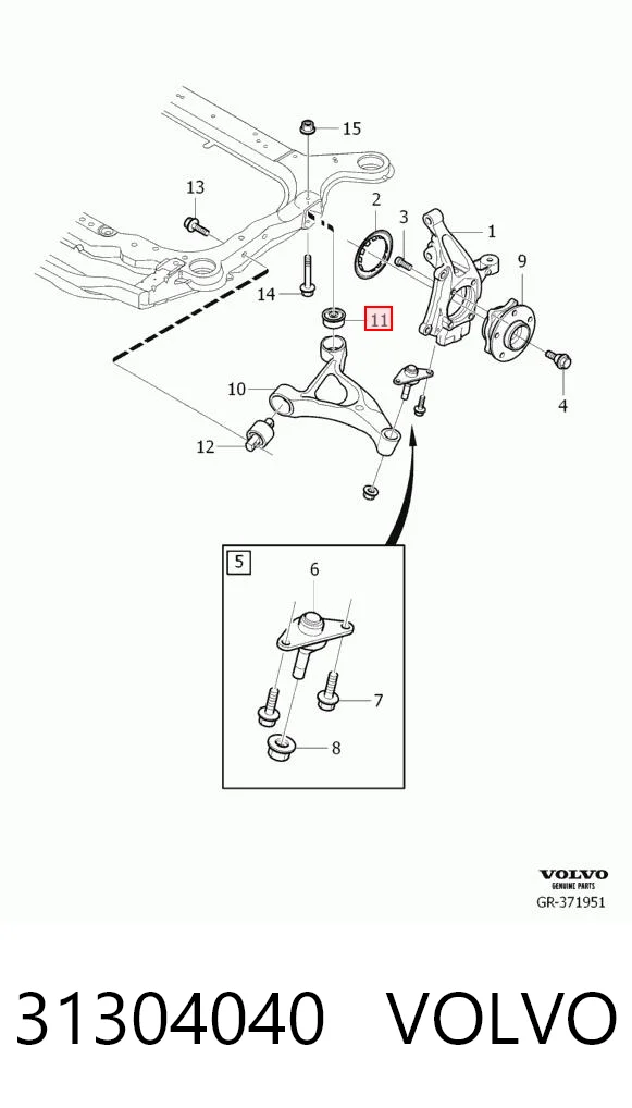 31304040 Volvo Silentblock przedniego wahacza dolnego