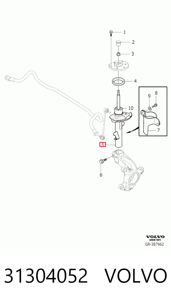 31304052 Volvo Amortyzator przedni prawy