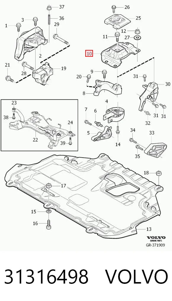 Poduszka (podpora) silnika lewa Ford Focus III hatchback (CB8) (2010 - 2020) cena, od 80,54 USD