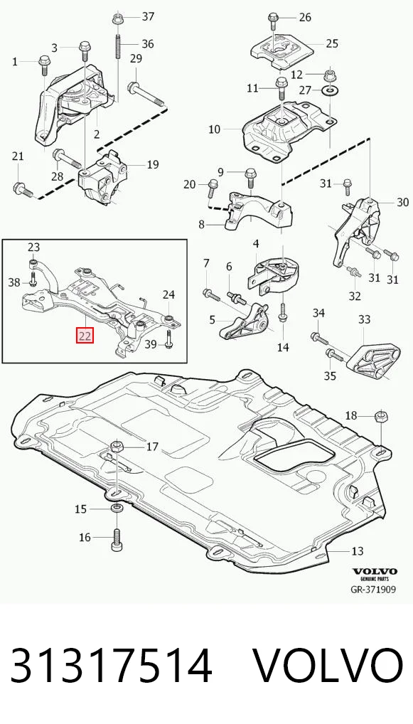 Korpus osi przedniej Volvo V50 kombi (MW) (2004 - 2012) cena, od 227,15 USD