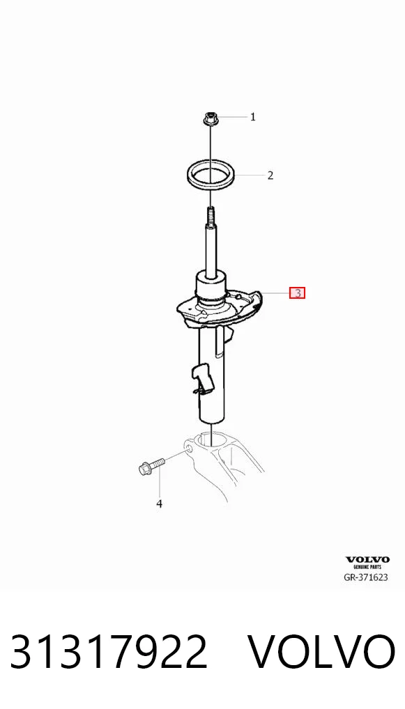 31317922 Volvo Amortyzator przedni prawy