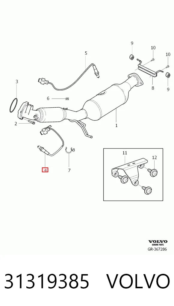 31319385 Volvo Sonda lambda czujnik tlenu przed katalizatorem