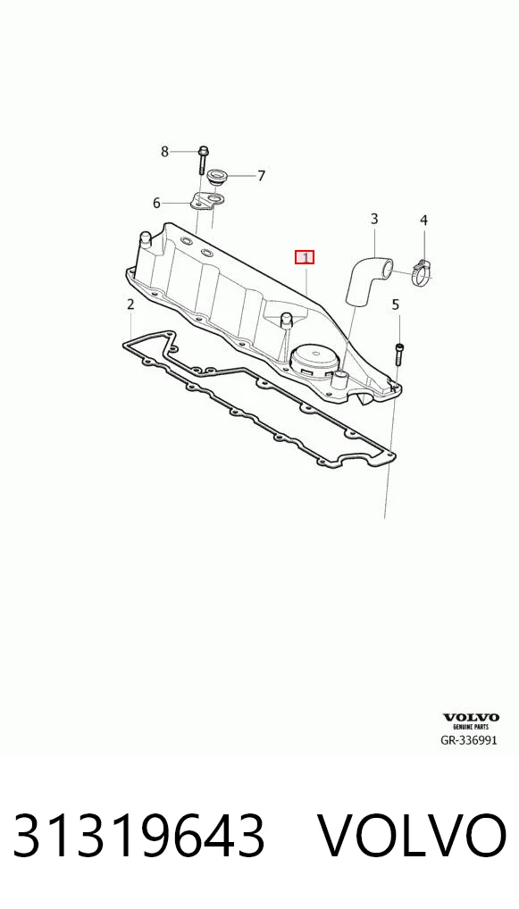 31319643 Volvo Pokrywa zaworowa