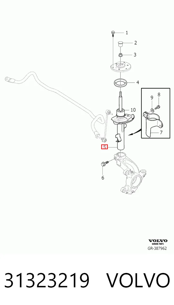31323219 Volvo Amortyzator przedni prawy