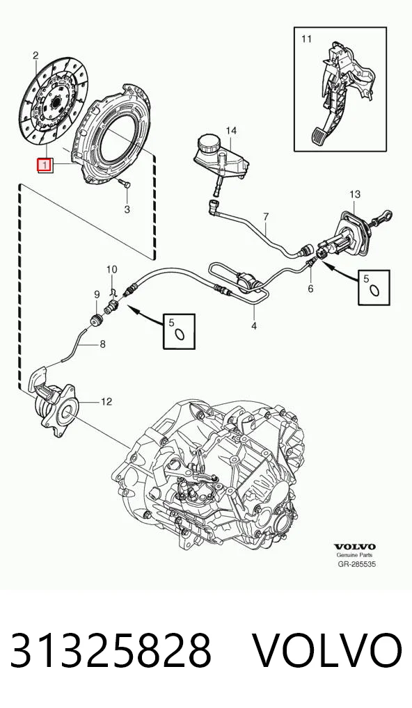 Do koszyka DG917A564AB Ford Zestaw sprzęgła (3 części)