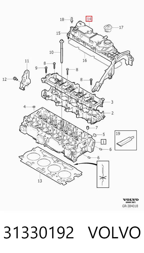 31330192 Volvo Pokrywa zaworowa