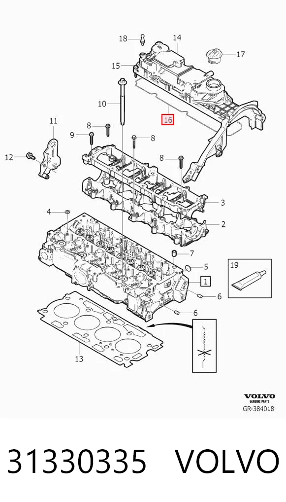  Uszczelka pokrywy zaworowej silnika Volvo S40 2