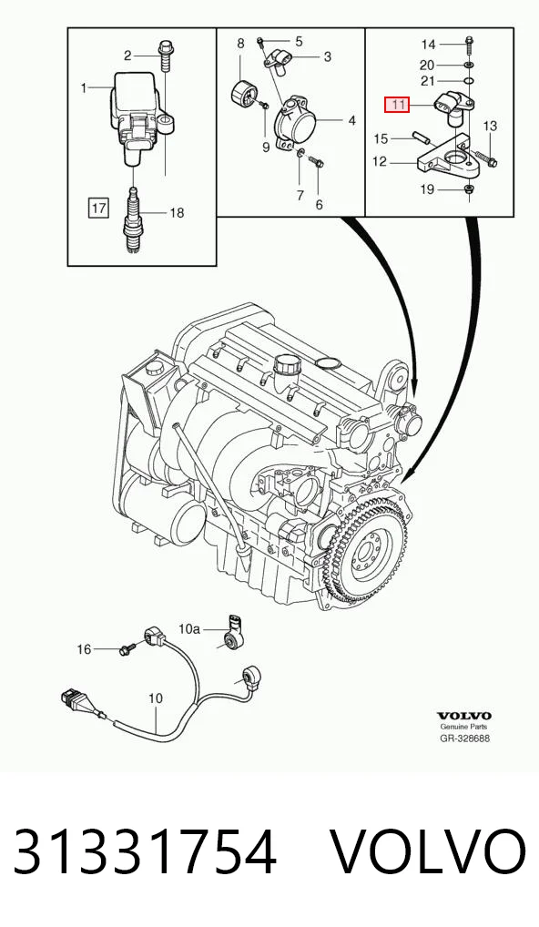 31331754 Volvo Czujnik położenia wału korbowego