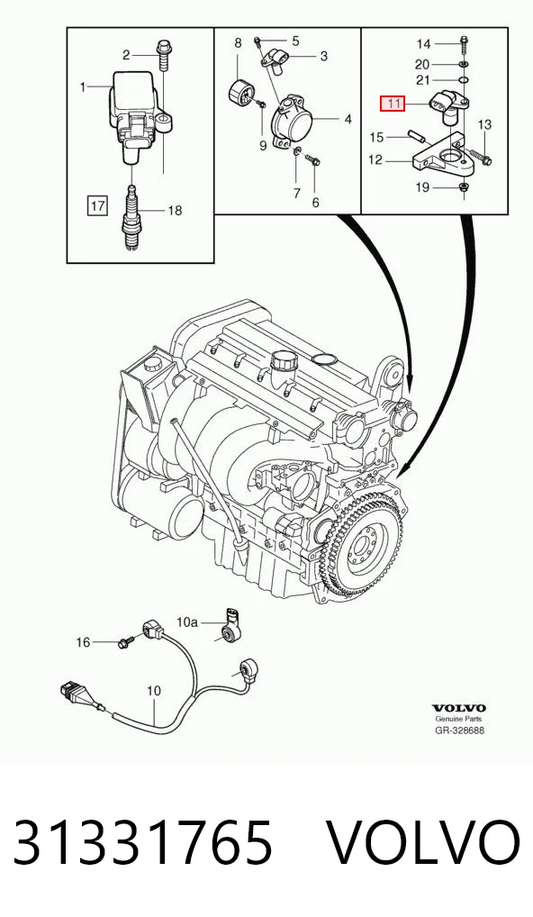 31331765 Volvo Czujnik położenia wału korbowego