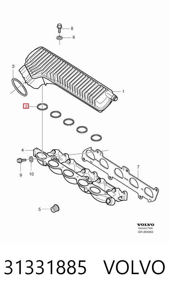 31331885 Volvo Uszczelka kolektora ssącego
