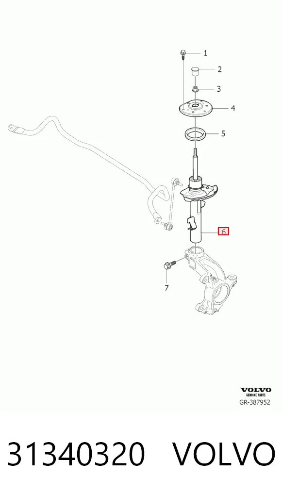 31340320 Volvo Amortyzator przedni lewy