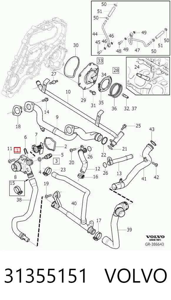 31355151 Volvo Termostat