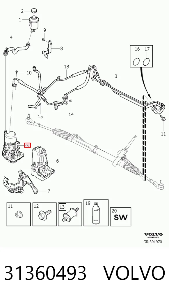 31360493 Volvo Pompa wspomagania hydraulicznego kierownicy