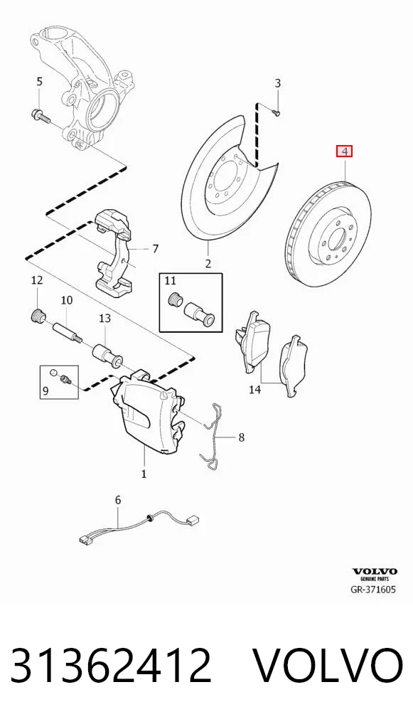 31362412 Volvo Tarcza hamulcowa przednia
