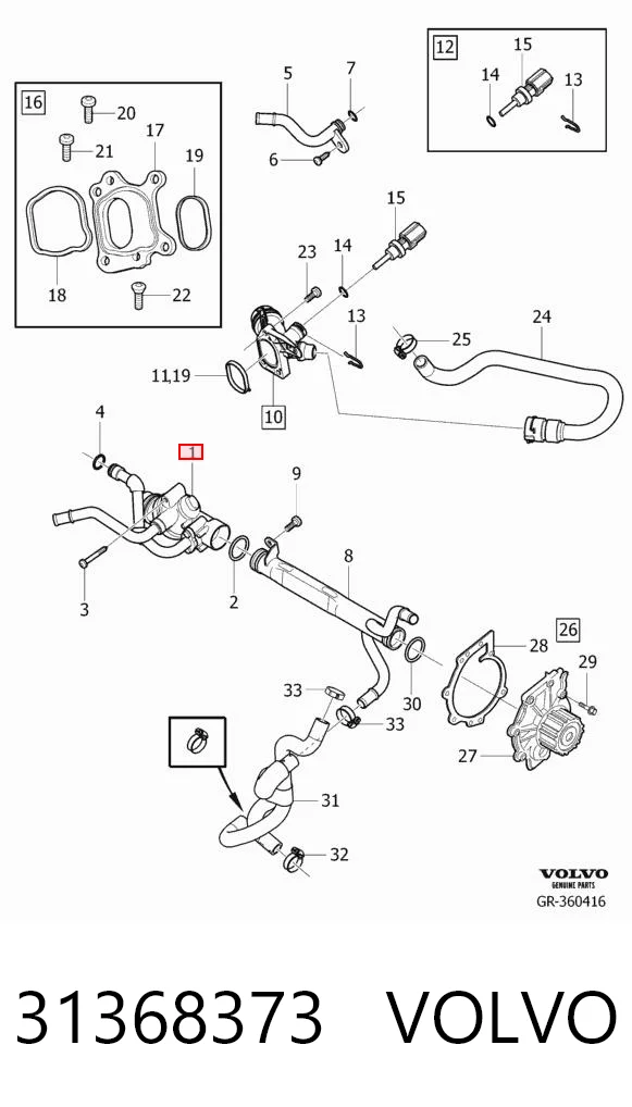 31368373 Volvo Termostat