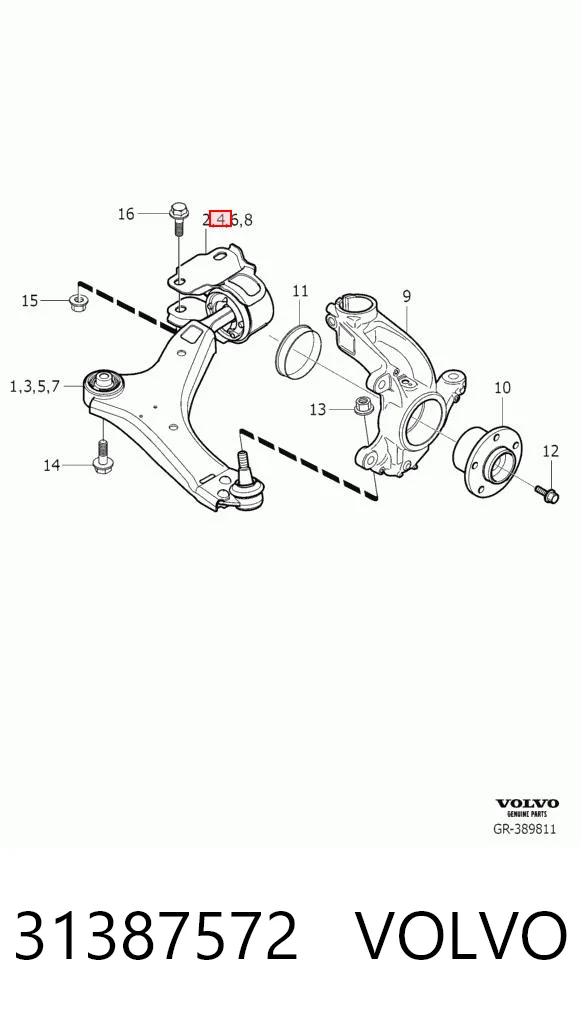 31387572 Volvo Silentblock przedniego wahacza dolnego