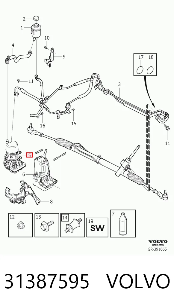 31387595 Volvo Pompa wspomagania hydraulicznego kierownicy