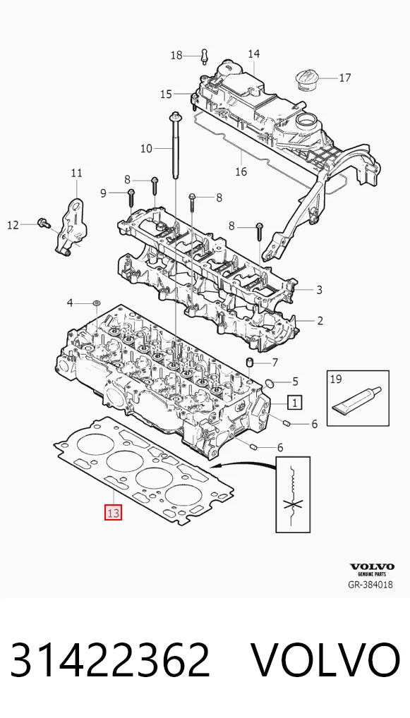 Do koszyka Uszczelka głowicy cylindrów Mitsubishi ASX  GA