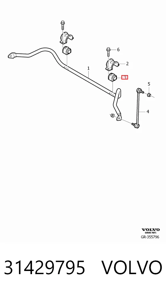 31429795 Volvo Tuleja stabilizatora przedniego