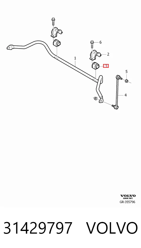 31429797 Volvo Tuleja stabilizatora przedniego