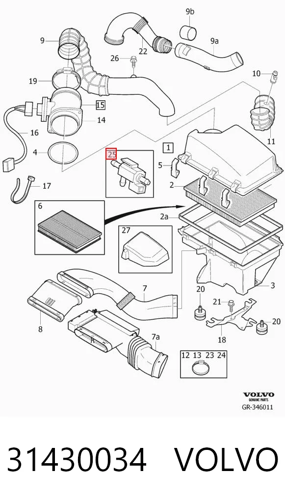 31430034 Volvo Zawór przełączający systemu doprowadzenia powietrza