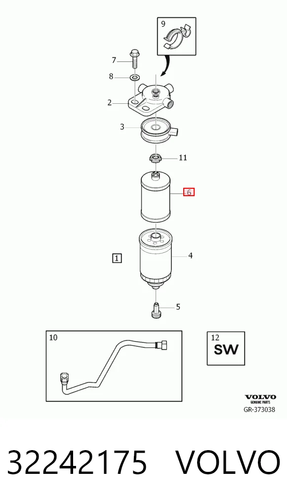 32242175 Volvo Filtr paliwa