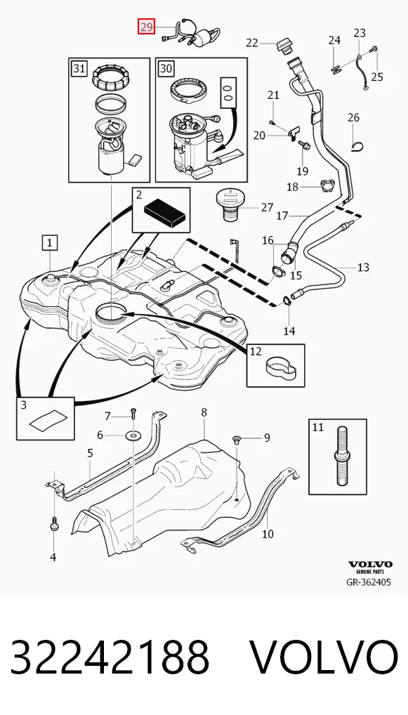 32242188 Volvo Filtr paliwa