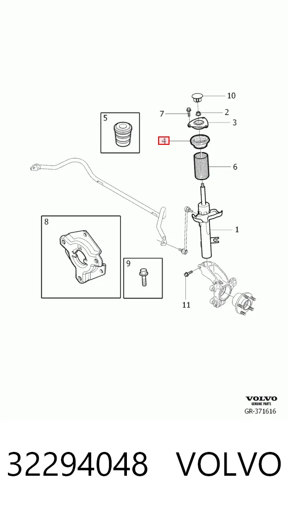 Do koszyka Poduszka amortyzatora przedniego Ford Focus III CB8
