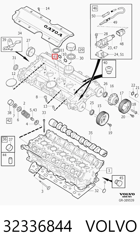 32336844 Volvo Uszczelka pokrywy zaworowej silnika, pierścień
