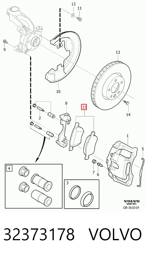 32373178 Volvo Klocki hamulcowe przednie tarczowe