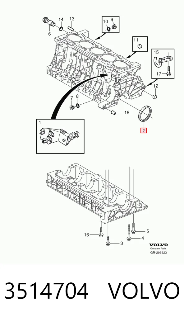 Uszczelniacz wału korbowego silnika tylny Volvo 850 sedana (LS) (1991 - 1996) cena, od 20,73 USD