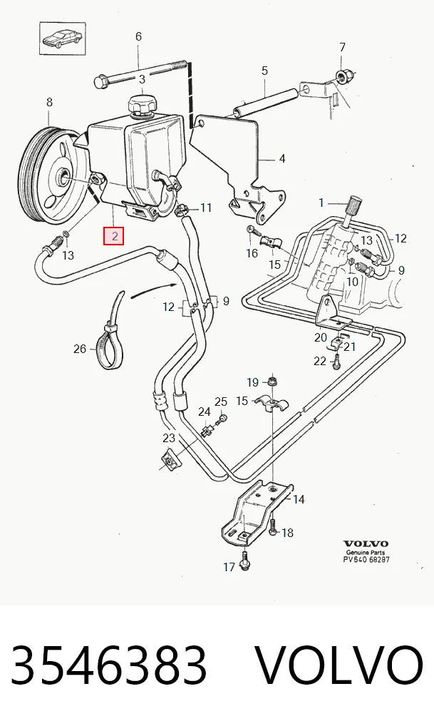 Pompa wspomagania hydraulicznego kierownicy Volvo 850 sedana (LS) (1991 - 1996) cena, od 67,13 USD