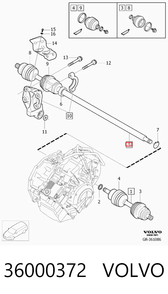  Półoś napędowa przednia prawa Volvo S60 2