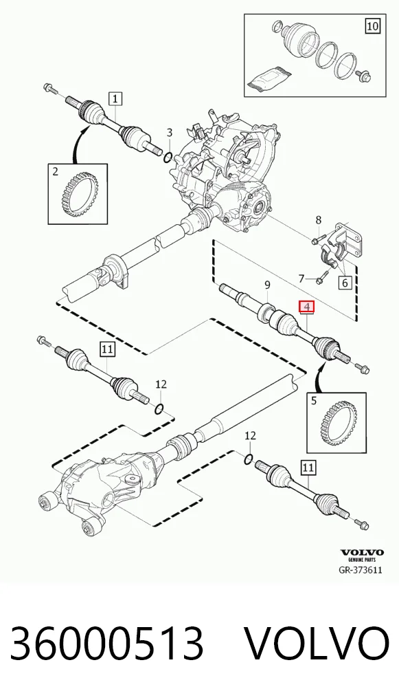 Półoś napędowa przednia prawa Volvo XC90 SUV (2002 - 2015) cena, od 88,96 USD