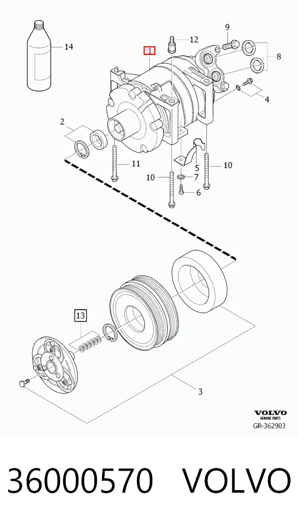 36000570 Volvo Sprężarka klimatyzacji