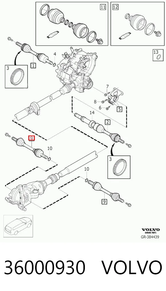 36000930 Volvo Półoś tylna
