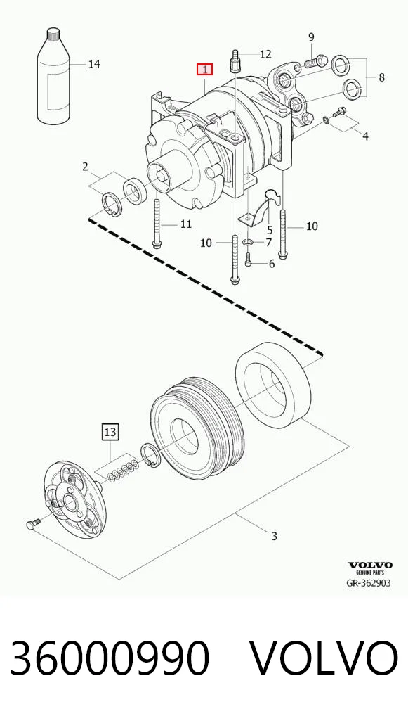 36000990 Volvo Sprężarka klimatyzacji