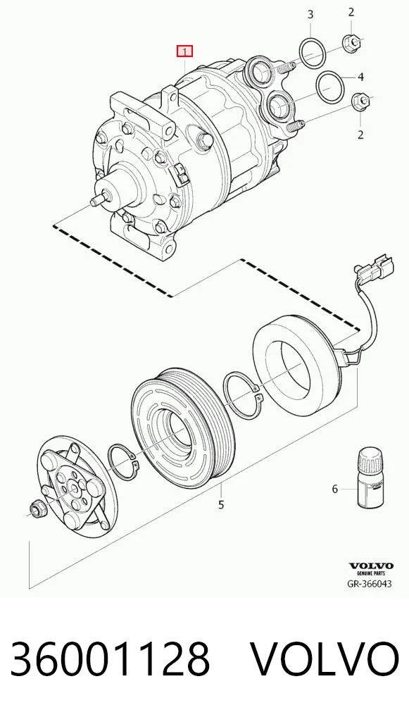 36001128 Volvo Sprężarka klimatyzacji